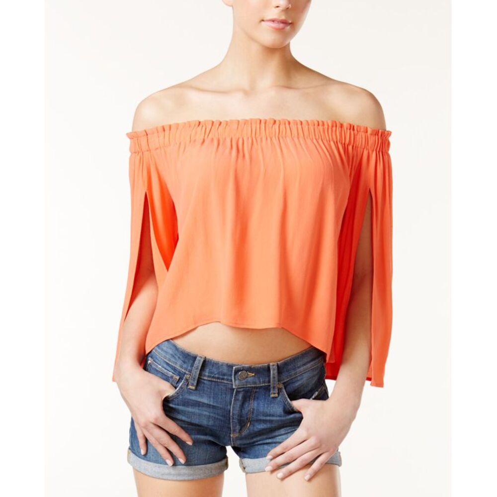 ASTR the Label Astr Anabelle Off The Shoulder Crop Top